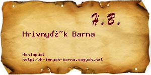 Hrivnyák Barna névjegykártya